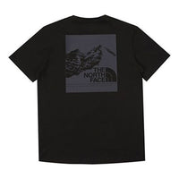 Men's THE NORTH FACE SS20 Snow Mountain Printing Outdoor Round Neck Short Sleeve Black 4NFO-JK3