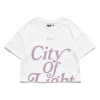 FILA FUSION Graffiti Alphabet Printing Loose Round Neck Short Sleeve White T11W136104F-WT