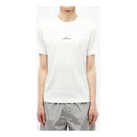 STONE ISLAND Chest Logo Back Print Tee Pattern Short Sleeve Unisex White 72152NS84-V0093