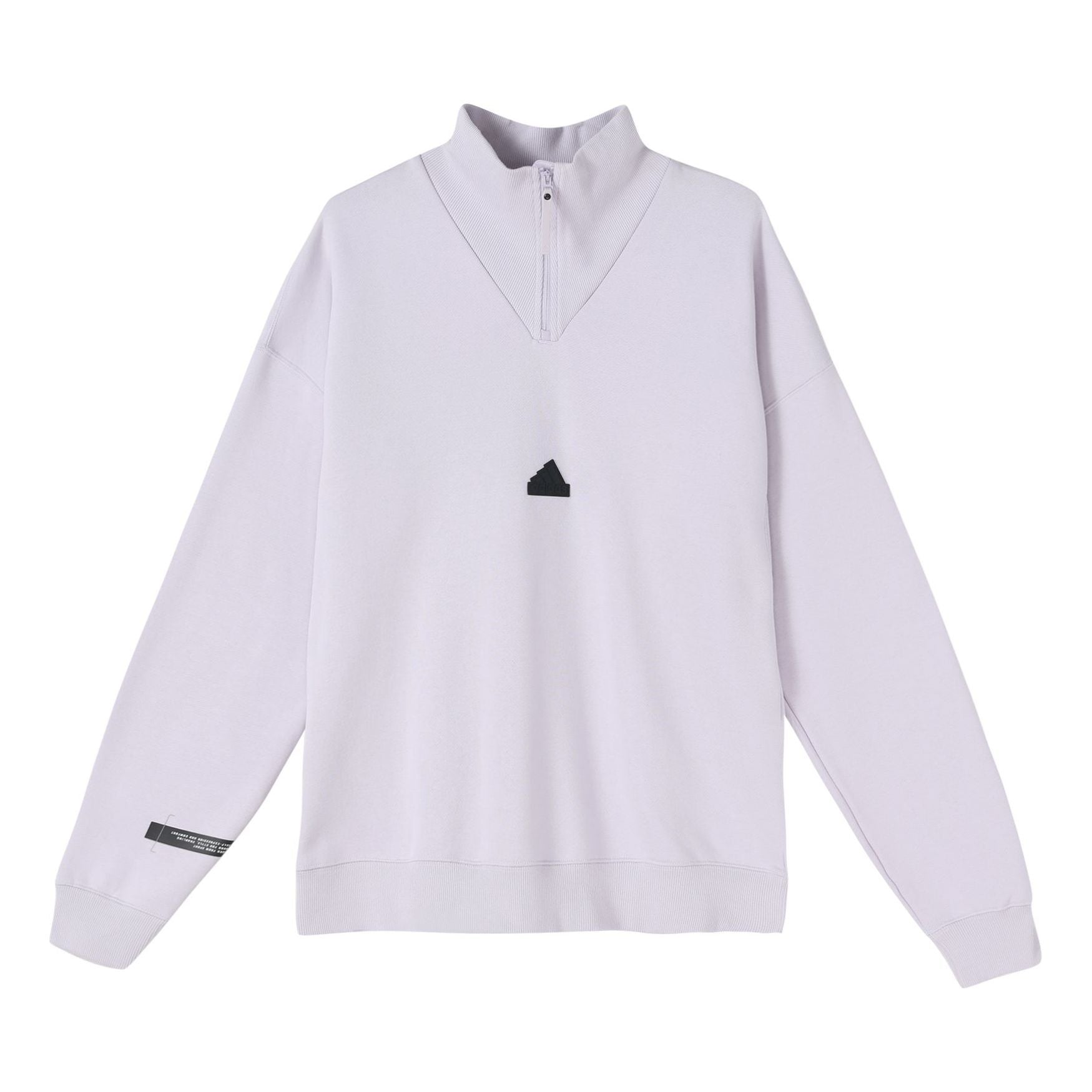 Men's adidas New 1/2-zip Solid Color Small Logo Half Zipper Pullover Stand Collar Long Sleeves Gray HN1942