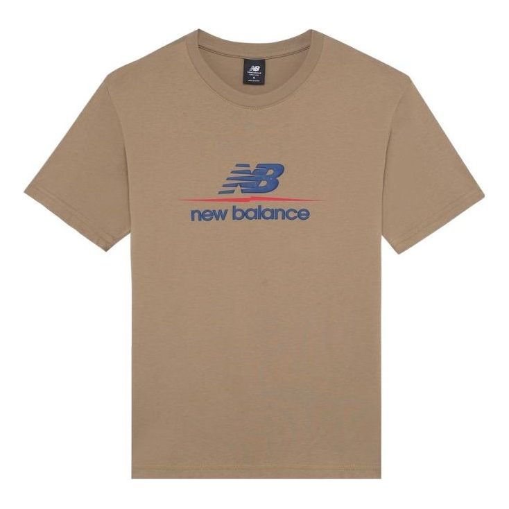 New Balance Logo Print T-Shirt Asia Sizing 'Brown Blue' AMT22393-INC