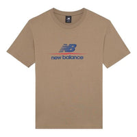 New Balance Logo Print T-Shirt Asia Sizing 'Brown Blue' AMT22393-INC