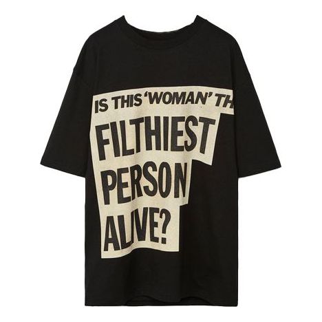 LOEWE Chest Slogan Printing Short Sleeve Unisex Black H000341X11