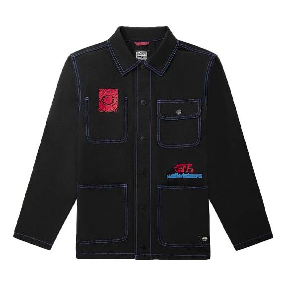 Men's Vans Funny Pattern Multiple Pockets Jacket Black VN0A3WF140C