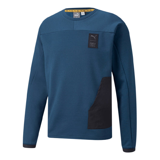 PUMA Logo Round Neck Long Sleeves Pullover Navy Blue 521005-65