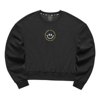 (WMNS) Skechers Smile Graphic Crew Sweater 'Black Grey Purple' L321W212