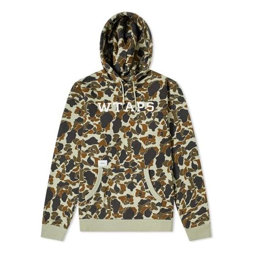 WTAPS Design Hooded College Sweatshirt Camou Men 182ATDT-CSM04S
