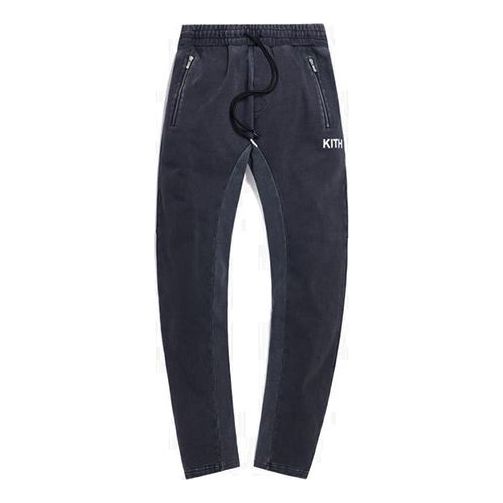 KITH Bleecker Crystal Wash Fleece Sweatpant 'Black' KH6315-100