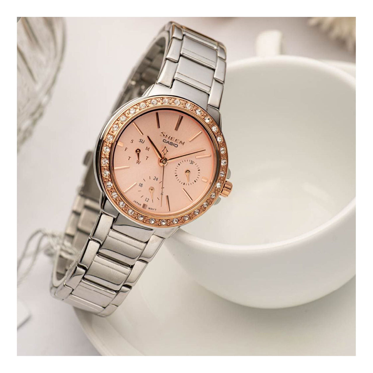 CASIO SHEEN Waterproof Stainless Steel Strap Rose Gold Analog SHE-3069SG-4A