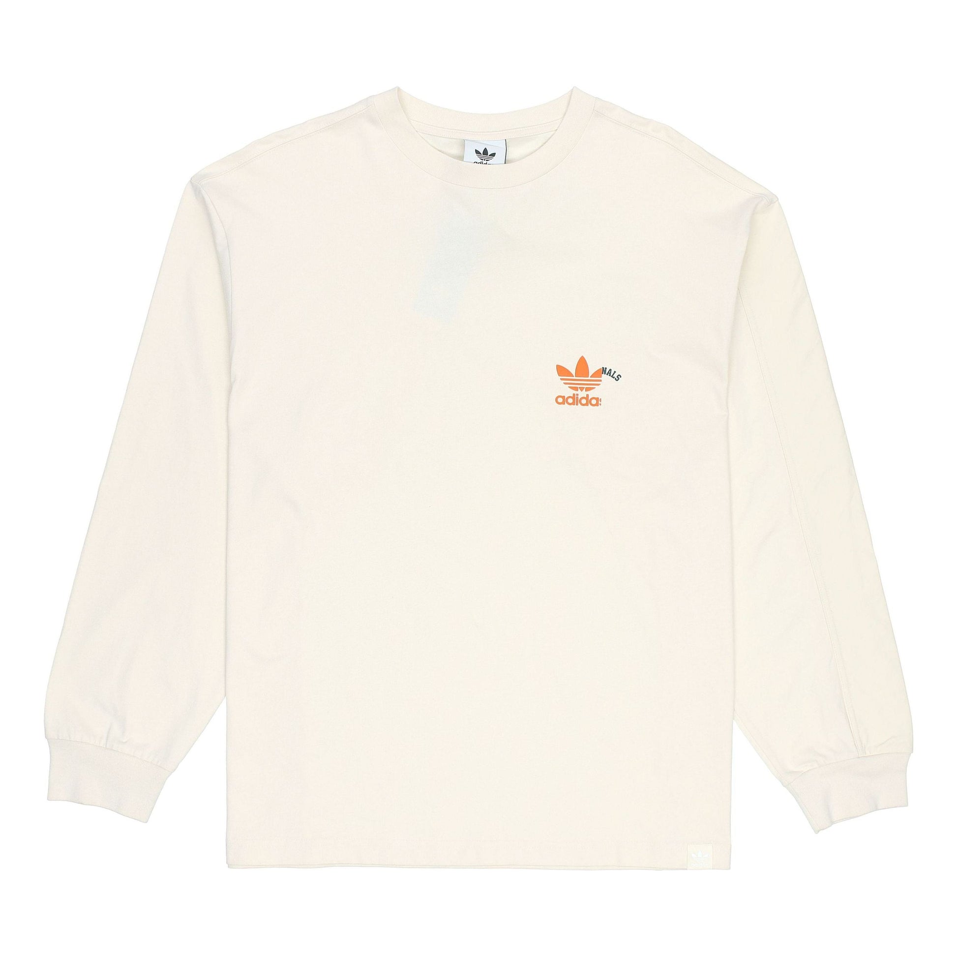adidas originals Brand Logo Solid Color Round Neck Long Sleeves Beige HC0355