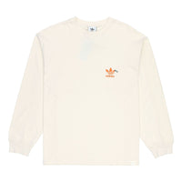 adidas originals Brand Logo Solid Color Round Neck Long Sleeves Beige HC0355