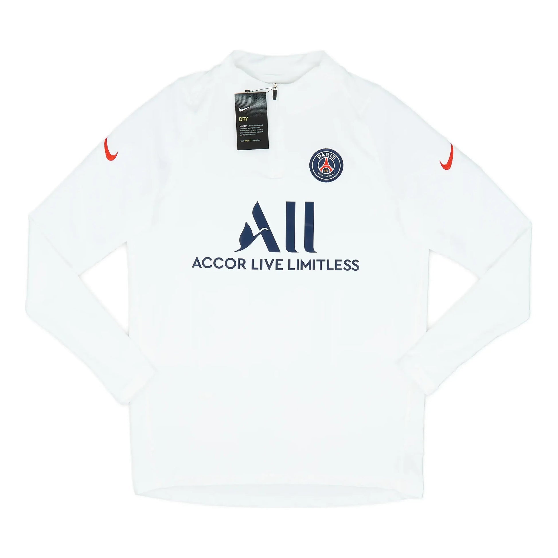 Nike x Paris Saint-Germain 2020-21 Player Issue 1/4 Zip Training Long Sleeve T-shirt 'White' CI5107-103
