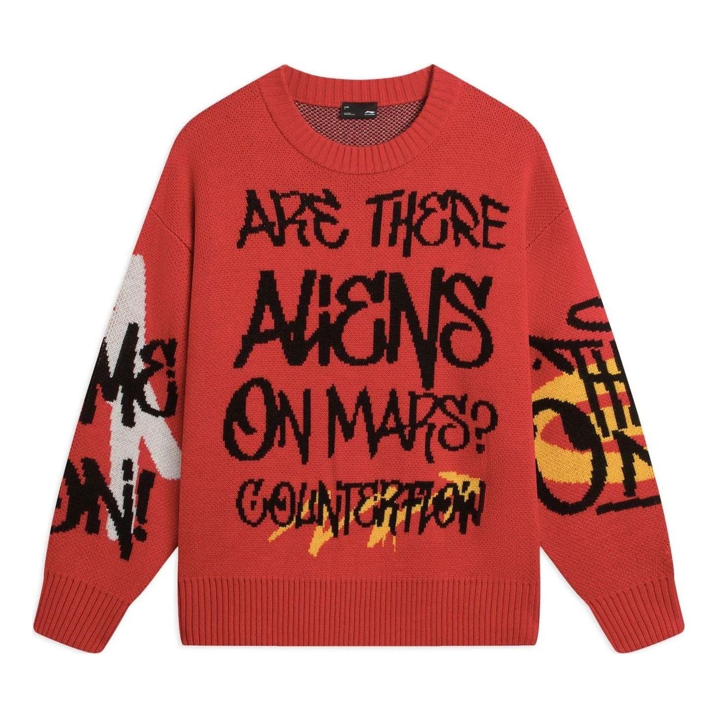 Li-Ning CF Mars Graphic Crew Neck Sweater 'Red' AMBS187-4