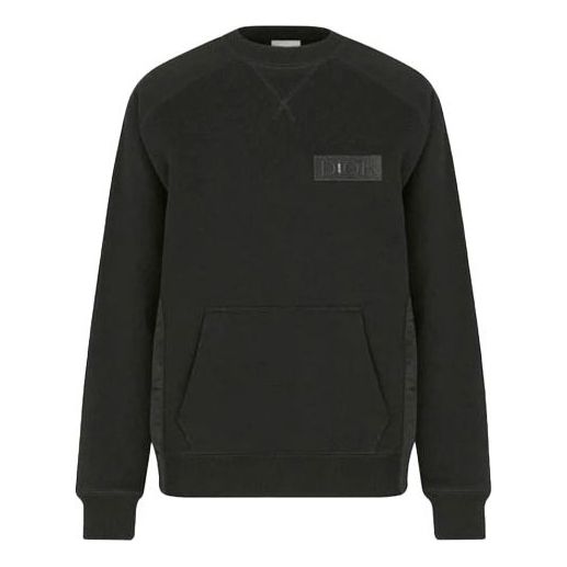 Men's DIOR x Sacai Crossover FW21 Logo Solid Color Round Neck Black 213J643A0687-C989