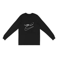 Travis Scott Cactus Jack x Nike Crossover Skateboard Pattern Printing Round Neck Long Sleeves Unisex Black TC-13