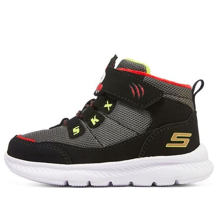 (GS) Skechers Microspec Zovox Blended Velcro Shoes 'Black Grey Red' 407307N-BKRD