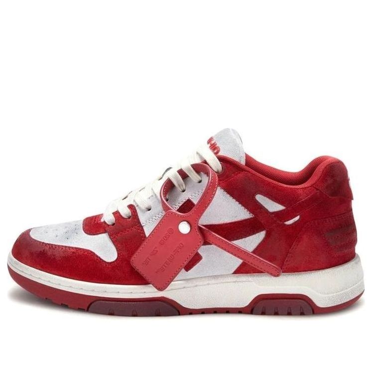 Off-White Out Of Office Vintage Suede 'Red White' OMIA189F22LEA0120125