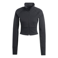 (WMNS) adidas Aeroready Studio Cropped Jacket Asia Sizing 'Black' HD8944