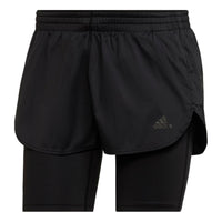 (WMNS) adidas Run Fast Two-in-One Shorts Asia Sizing 'Black' HB9225