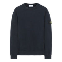 Men's STONE ISLAND Solid Color Long Sleeves Round Neck Pullover Blue 731563020-V0020