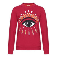 (WMNS) KENZO Eye Pattern Round Neck Long Sleeves Pullover Hoodie Cherry Red F962SW7104XC-22