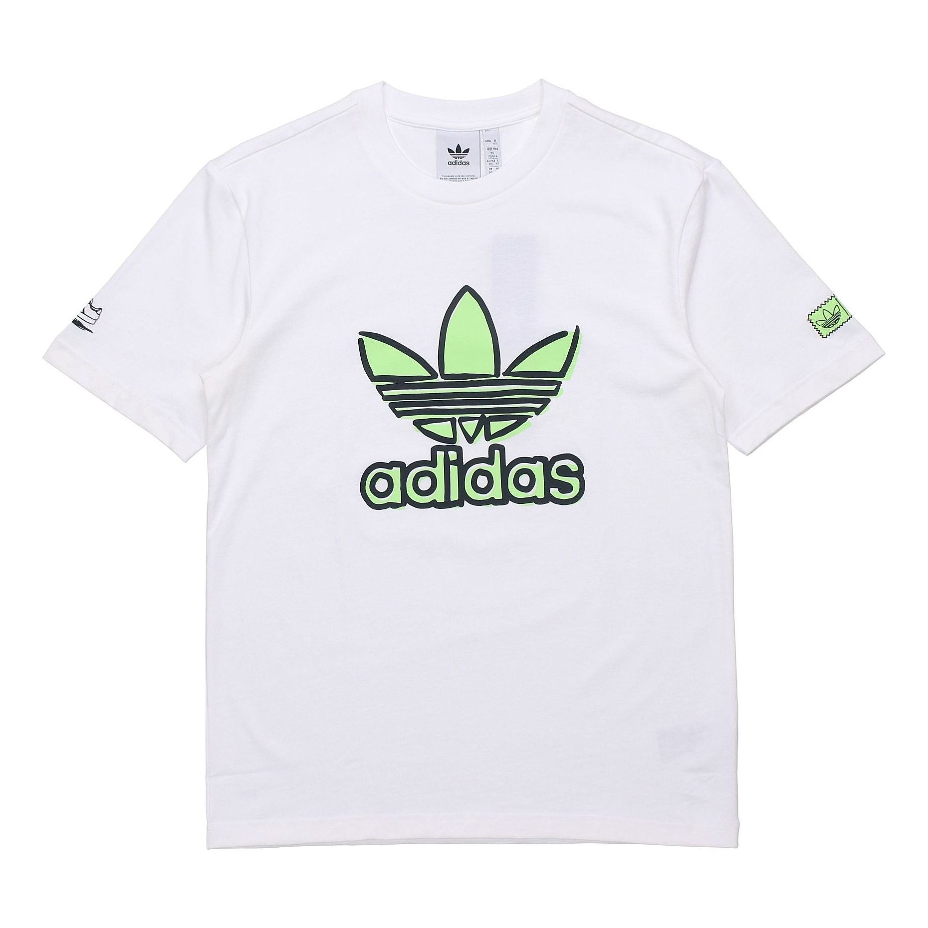adidas originals Cotton Round Neck Short Sleeve White GR9955