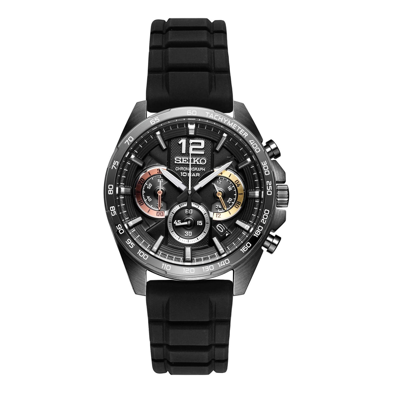 Men's SEIKO Sports waterproof Black Red Yellow SSB349P1