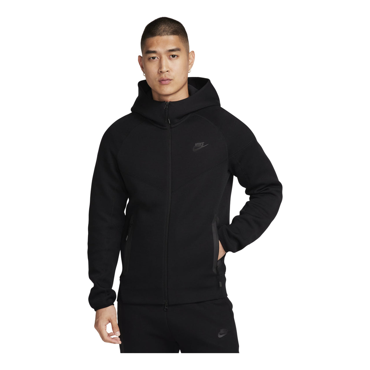 Nike Tech Fleece Full Zip Windrunner Hooded Jacket Asia Sizing 'Black' FB7922-010