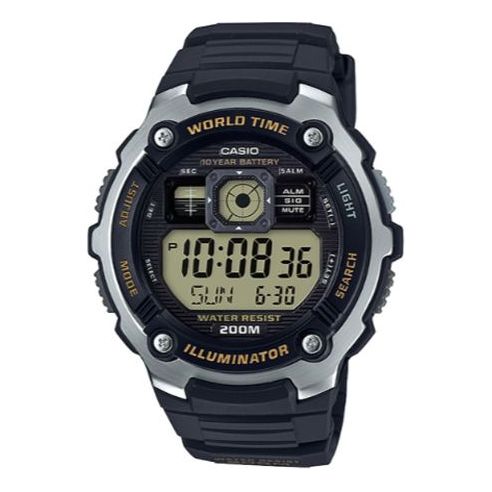 CASIO Waterproof Mens SilverBlack Analog AE-2000W-9A2021