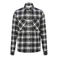 Off-White FW21 Plaid Large Arrow Printing Pattern Long Sleeves Shirt Version Black OMGA133R21FAB0021000-1