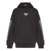 Balenciaga BB Paris Icon Medium Fit Hoodie 'Black White' 570811TMVG69034