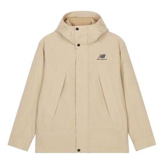 New Balance Logo Print Windproof Jacket Asia Sizing 'Beige' AMJ23357-INC