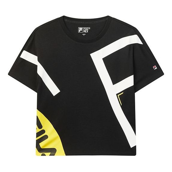 (WMNS) FILA Athleisure Casual Sports Short Sleeve Black F11W028124F