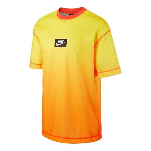 Nike Gradient Athleisure Casual Sports Loose Breathable Short Sleeve Yellow AR1859-833