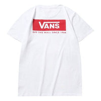 Vans Red Box II SS Logo Printing Short Sleeve Couple Style White VN0A54IHWHT