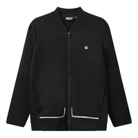 Men's FILA Business Logo Casual Sports Knit Black Jacket F11M038509F-BK
