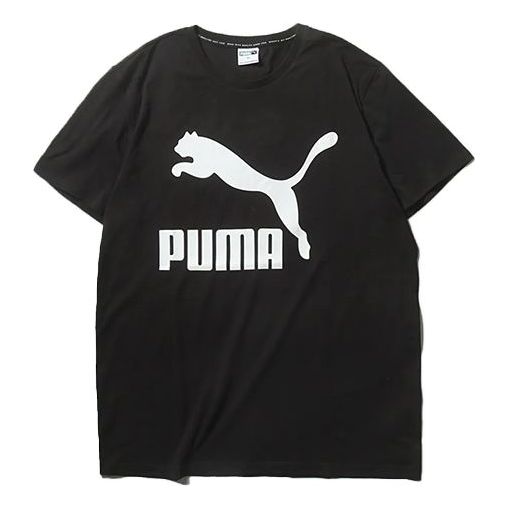 PUMA Classics Logo Tee Casual Sports Large Logo Short Sleeve Black 595132-01