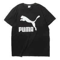 PUMA Classics Logo Tee Casual Sports Large Logo Short Sleeve Black 595132-01