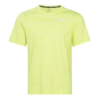 Men's Nike Logo Printing Stripe Round Neck Short Sleeve Green T-Shirt AJ7566-367