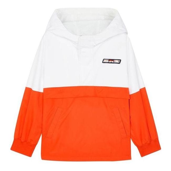 (GS) Skechers x JEREMY Knit Hooded Sweatshirt 'Orange White' L121B057