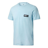 PUMA Fuslon Minimalistic Chest Alphabet Logo Label Short Sleeve Sky Blue 582687-18