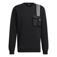 Men's adidas neo Classic Chest Sports Long Sleeves Black HM2019