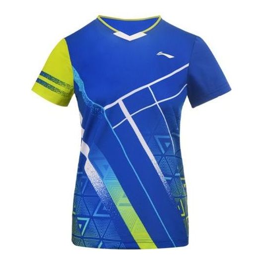(WMNS) Li-Ning Badminton Series Quick Dry Training Tournament Short Sleeve T-Shirt 'Crystal Blue' AAYS072-3