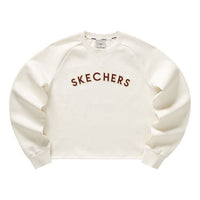 (WMNS) Skechers Logo Printed Crew Sweater 'White Red' L123W011-00PS