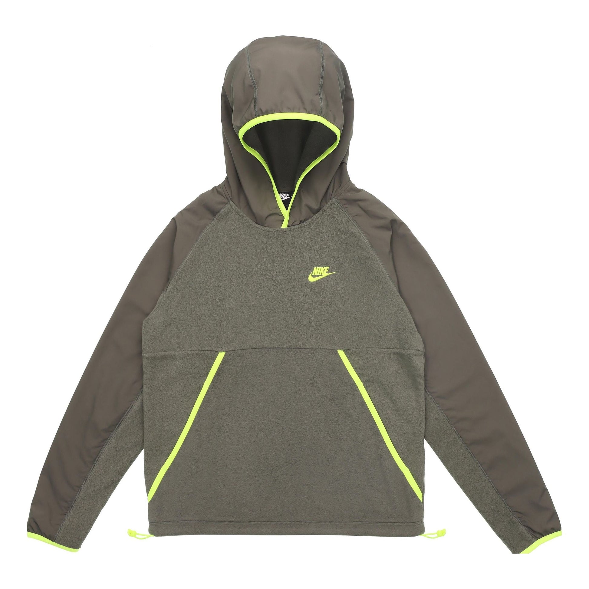 Men's Nike Logo Printing Hooded Windproof Long Sleeves Green DM1222-380