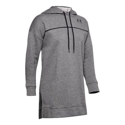 (WMNS) Under Armour Rival Fleece hooded Sports Gray 1344401-010