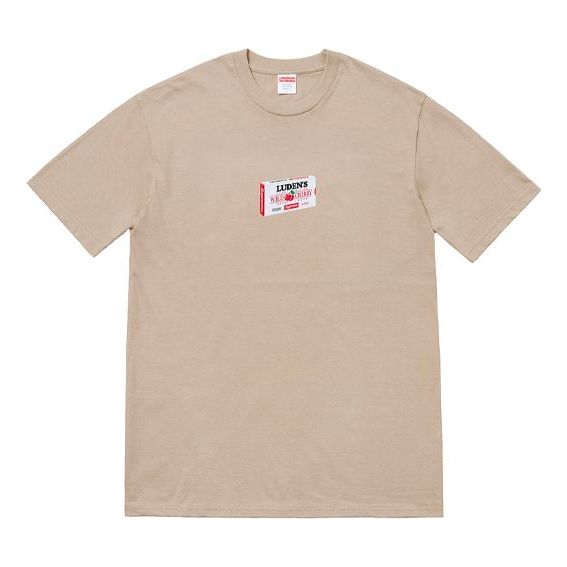 Supreme FW18 Ludens Tee Clay Cherry Candy Box Printing Short Sleeve Unisex Khaki SUP-FW18-1143