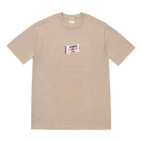 Supreme FW18 Ludens Tee Clay Cherry Candy Box Printing Short Sleeve Unisex Khaki SUP-FW18-1143