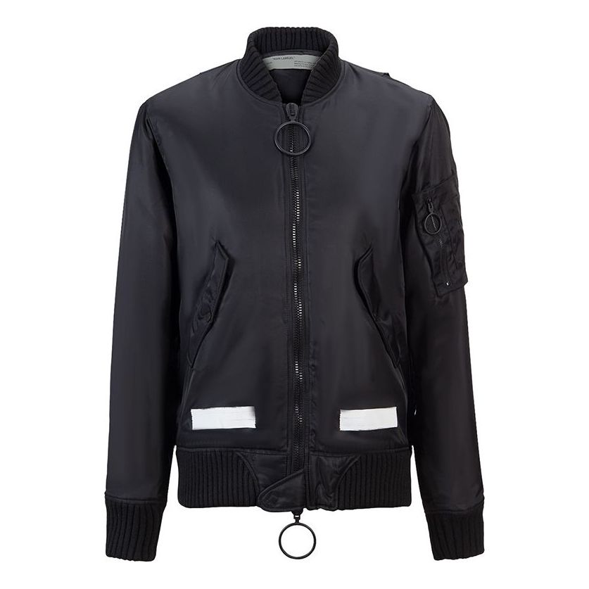 Men's Off-White Nylon Back logo Jacket Black OMEA026F175780171001