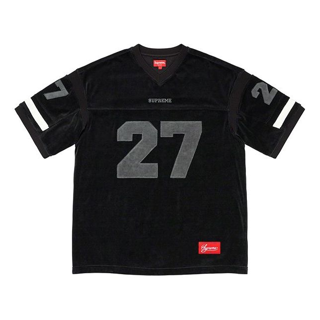 Supreme FW19 Week 8 Velour Football Jersey 'Black' SUP-FW19-785